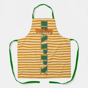 Gelukkig Koken Oranje Strepen Schort