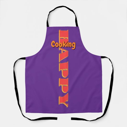 Gelukkig Koken Paars Schort (Voorkant)