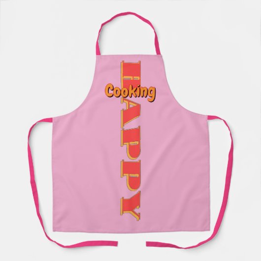 Gelukkig Koken Roze Schort (Voorkant)