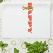 Gelukkig Koken Wit Theedoek (Gevouwen)
