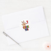 Gelukkig Konijn Dank Je  Ronde Sticker (Envelop)
