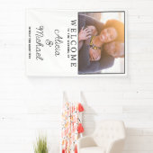Gelukkig Koppel Foto Trouw Welkom Verticaal Spandoek (Insitu)