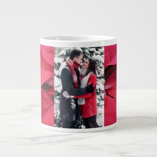 Gelukkig Koppel Jumbo Poinsettia Mok (Voorkant)