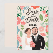 Gelukkig Koppel Save The Date (Voorkant / Achterkant)