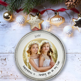 Gelukkig krijg je als mijn Twin Cute Photo Metalen Ornament