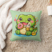 Gelukkig Krokodil Kawaii Kussen Kussen (Deken)