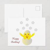 Gelukkig kuiken in een ei briefkaart (Voorkant / Achterkant)