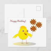 Gelukkig kuiken met bloemen briefkaart (Voorkant / Achterkant)