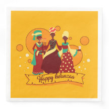 Gelukkig Kwanzaa 3 Dames Geel
