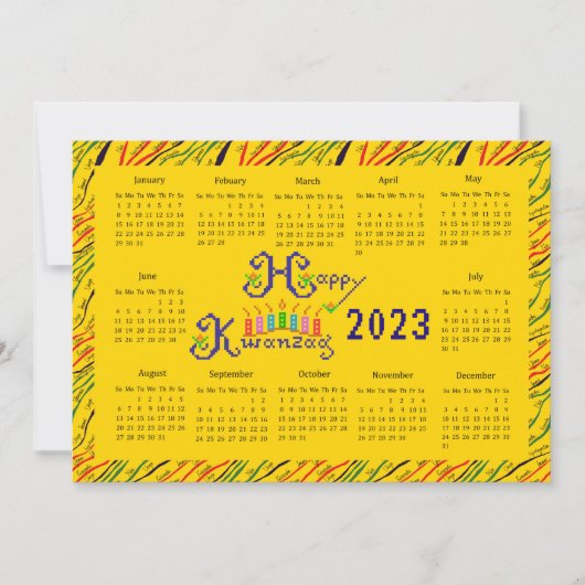 Gelukkig Kwanzaa-handkalender Kaart (Voorkant)