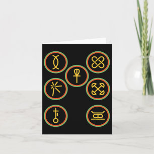 Gelukkig Kwanzaa Kinara-zeven Badges Principes Van Kaart
