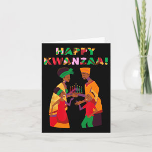 Gelukkig Kwanzaa Kinara-zeven Kaarsen Principes Va Kaart