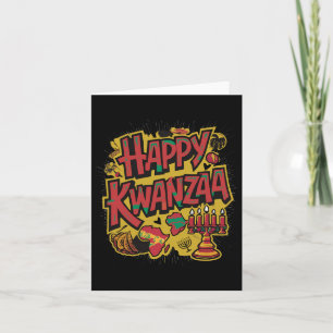 Gelukkig Kwanzaa Kinara Zeven Kaarsen Principes Va Kaart