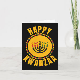 Gelukkig Kwanzaa Kinara-zeven Kaarsen Principes Va Kaart