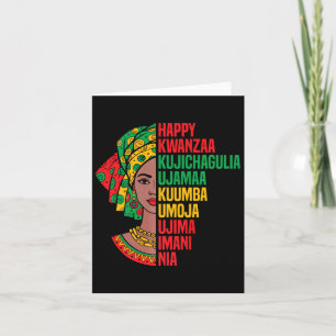 Gelukkig Kwanzaa Zeven Principes Afrikaanse Hoofdd Kaart