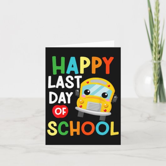 Gelukkig laatste dag schoolbus-lerarenstudie kaart (Voorkant)