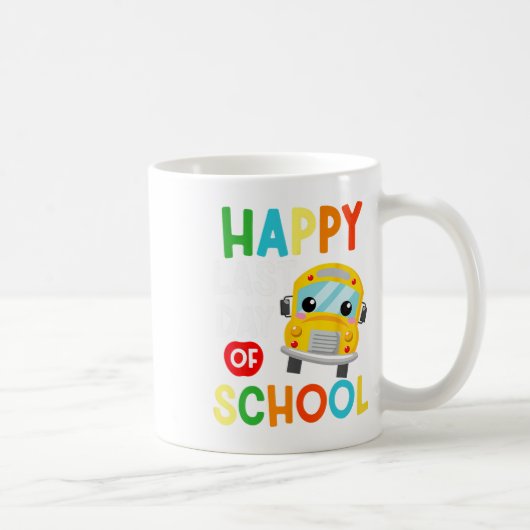 Gelukkig laatste dag schoolbus-lerarenstudie koffiemok (Rechts)
