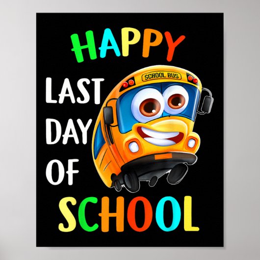 Gelukkig laatste dag schoolbus-lerarenstudie poster (Voorkant)