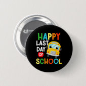 Gelukkig laatste dag schoolbus-lerarenstudie ronde button 5,7 cm (Voorkant /achterkant)