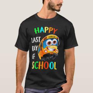 Gelukkig laatste dag schoolbus-lerarenstudie t-shirt
