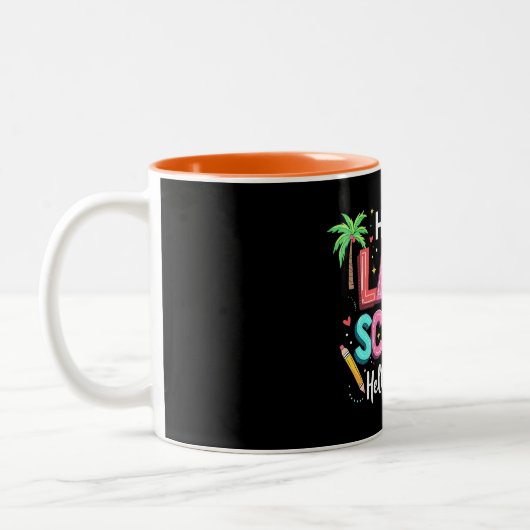 Gelukkig laatste dag van de Hallo Tweekleurige Koffiemok (Links)