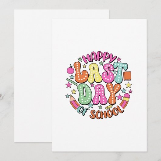 Gelukkig laatste dag van de School Kaart (Voorkant / Achterkant)