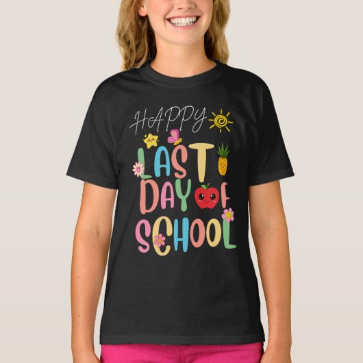 Gelukkig laatste dag van de School T-shirt (Voorkant)