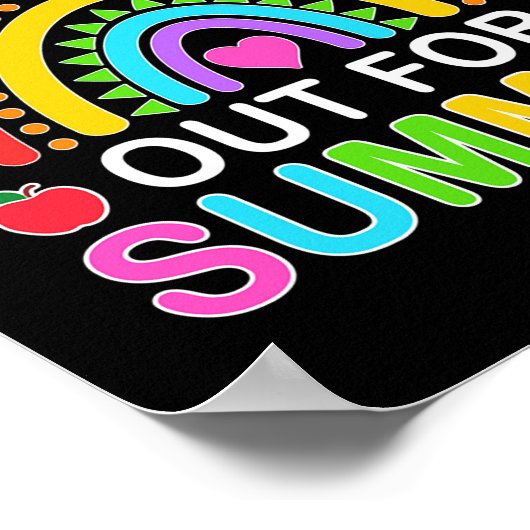 Gelukkig laatste dag van de schoolregenboogzomer v poster (Hoek)