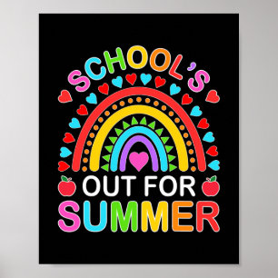 Gelukkig laatste dag van de schoolregenboogzomer v poster