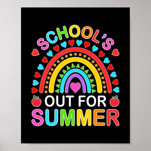 Gelukkig laatste dag van de schoolregenboogzomer v poster (Voorkant)
