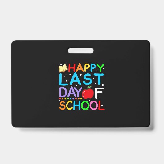Gelukkig laatste dag van het Afstuderen op school Badge (Voorzijde)