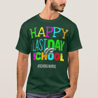 Gelukkig Laatste Dag van Schoolse Schademige Schoo T-shirt