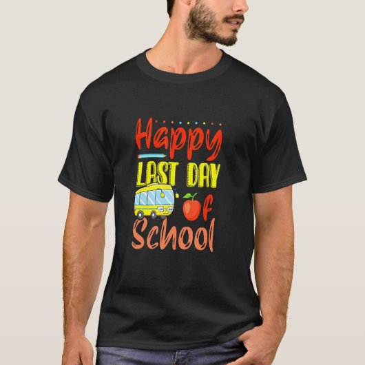 Gelukkig laatste schooldag t-shirt (Voorkant)