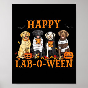 Gelukkig Lab-O-Ween Labrador Halloween Seizoen Hon Poster