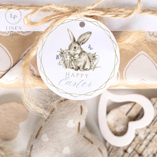 Gelukkig Label voor paasbunny Round-cadeau