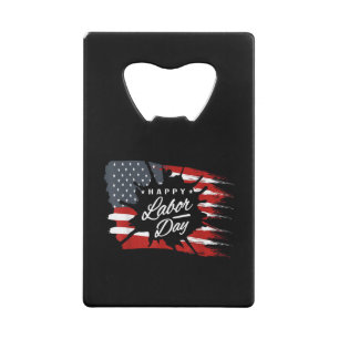 Gelukkig Labor Day-cadeau Amerikaanse vlag Creditkaart Flessenopener
