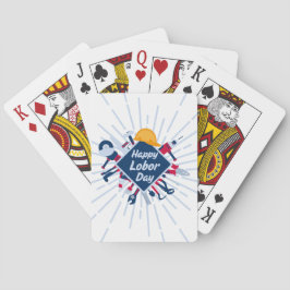 Gelukkig Labor Day lang weekend Pokerkaarten