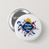 Gelukkig Labor day Lang Weekend Ronde Button 5,7 Cm (Voorkant /achterkant)