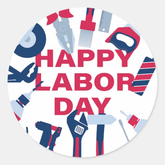 Gelukkig Labor Day-weekend Ronde Sticker (Voorkant)