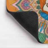 Gelukkig lachend Boeddha Bodhi Leaf Mandala Muismat (Hoek)