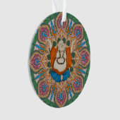 Gelukkig lachend Boeddha Bodhi Leaf Mandala Ornament (voorkant)