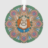 Gelukkig lachend Boeddha Bodhi Leaf Mandala Ornament (achterkant)