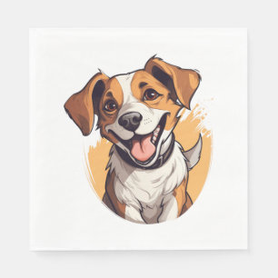 Gelukkig lachend puppy klassiek T-shirt Servet