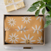 Gelukkig lachend retro witte bloemenpatroon tissuepapier (Geschenk)