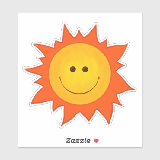 Gelukkig lachend zonneteken sticker (Vel)