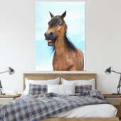 Gelukkig Lachende Baard Veulen Canvas Afdruk (Insitu (Slaapkamer))