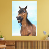 Gelukkig Lachende Baard Veulen Canvas Afdruk (Insitu (Woonkamer))