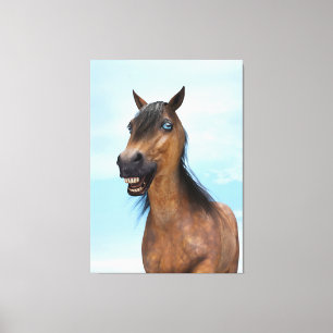 Gelukkig Lachende Baard Veulen Canvas Afdruk