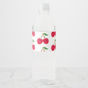 Gelukkig Lachende Kawaii Kers Fruit Waterfles Etiket
