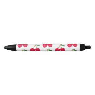 Gelukkig Lachende Kawaii Kersenvrucht Blauwe Inkt Pen